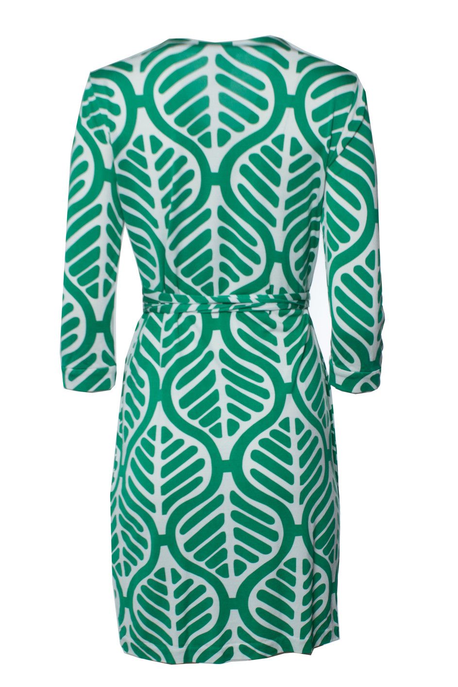 Diane von Furstenberg Diane Von Furstenberg, Wrap dress in green and white Size L / US 10 / IT 46 - 3 Thumbnail