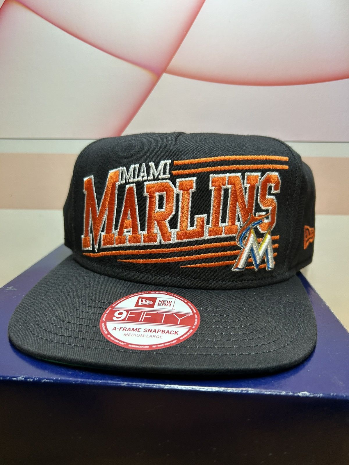 New Era Miami Marlins New Era A-Frame Snapback Hat MLB Adjustable Size ONE SIZE - 1 Thumbnail