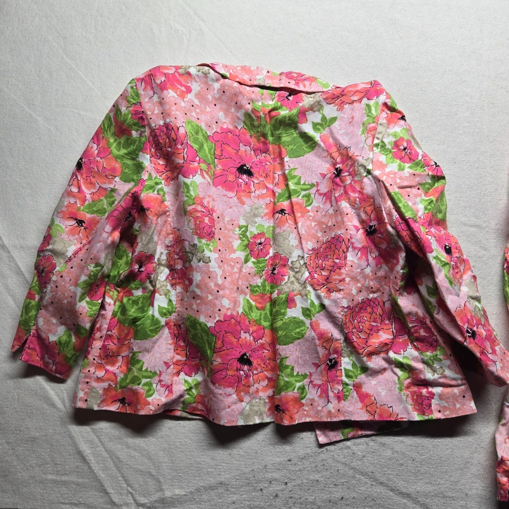 Vintage Kim Rogers Jacket Skirt Floral Flower Open Front Lined Adult Women's Petite PXL Size 40" / US 18 - 7 Thumbnail