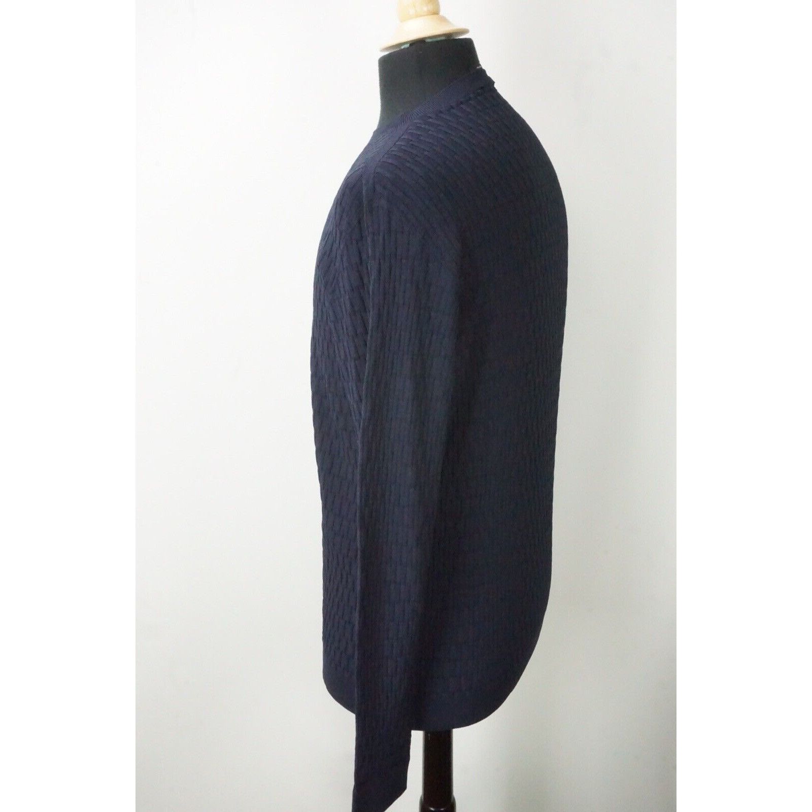 Giorgio Armani Giorgio Armani Black Label Textured Wool Blend Woven Sweater Size US M / EU 48-50 / 2 - 2 Thumbnail