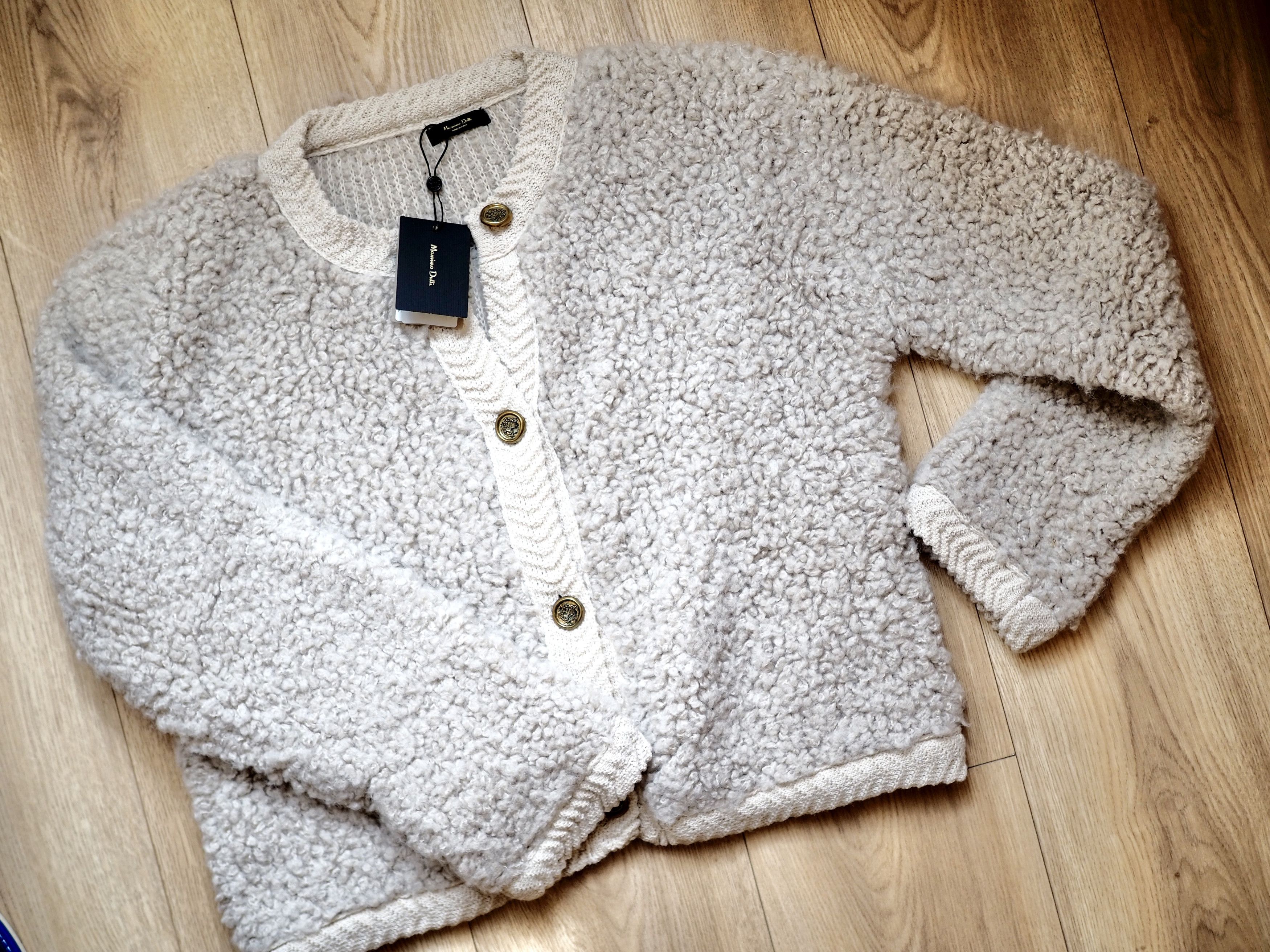 Massimo Dutti Massimo Dutti Boucle Cardigan Mink AW2023 5668