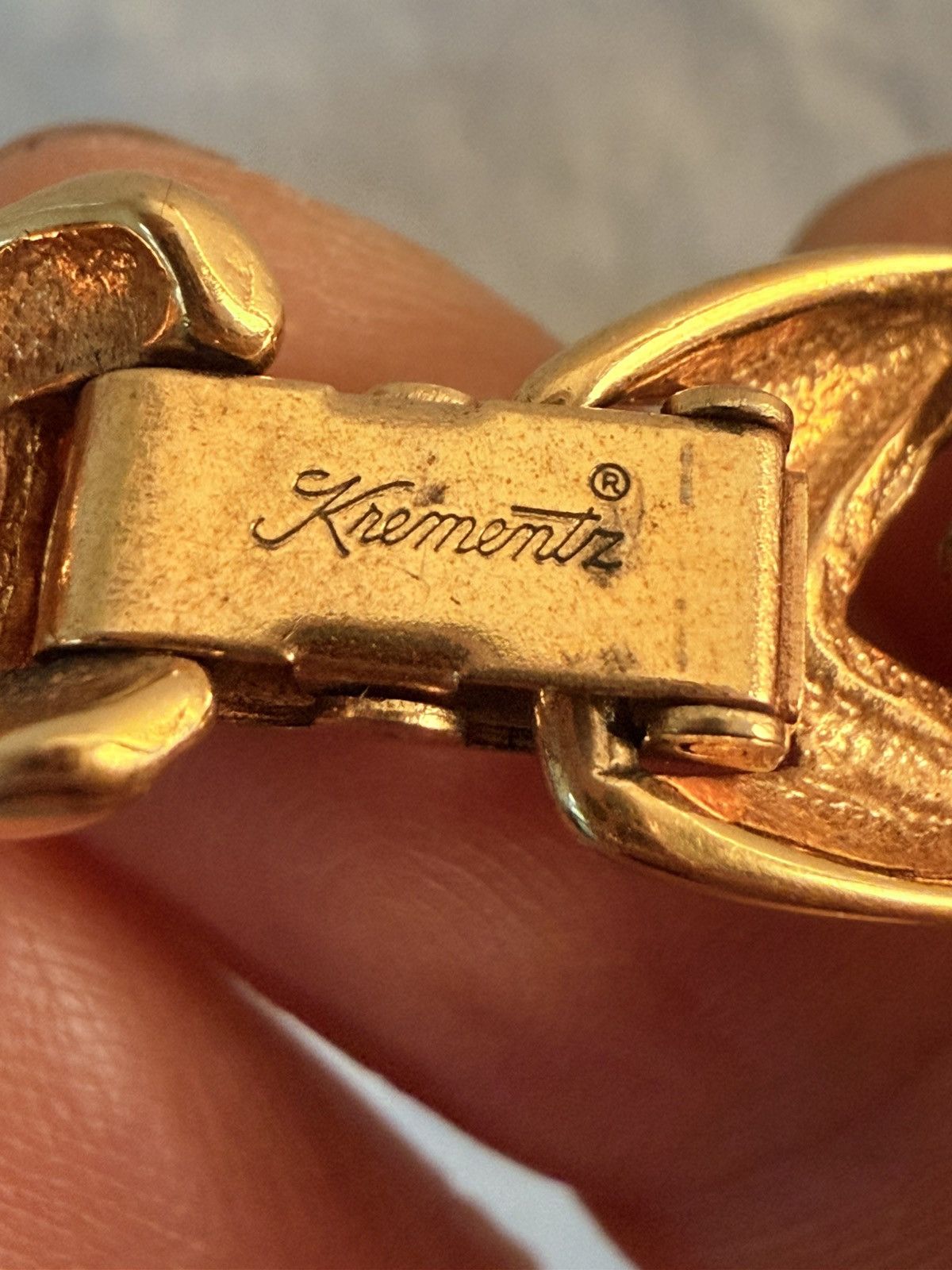Other Vtg Krementz Gold Tone Link Bracelet 7” Classic Statement Size ONE SIZE - 5 Thumbnail