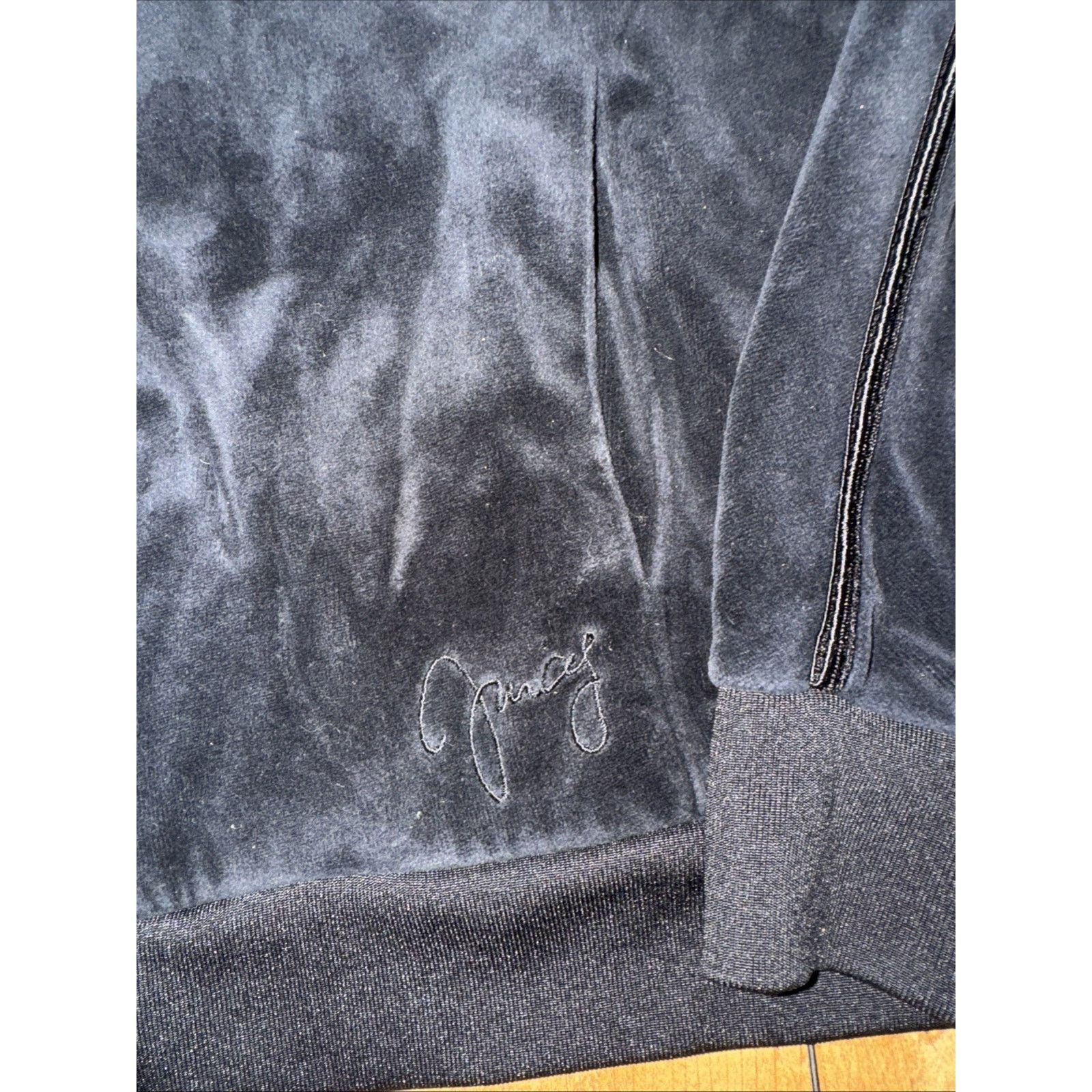 Juicy Couture × Vintage Y2K Juicy Couture Velour Zip Up Hoodie Black L USA 21x22 Size L / US 10 / IT 46 - 3 Thumbnail
