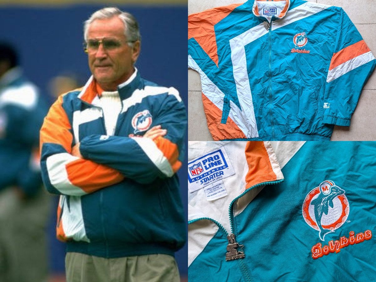 Starter Miami Dolphins 90s STAR windbreaker SHULA teal NFL vintage Size US L / EU 52-54 / 3 - 1 Thumbnail