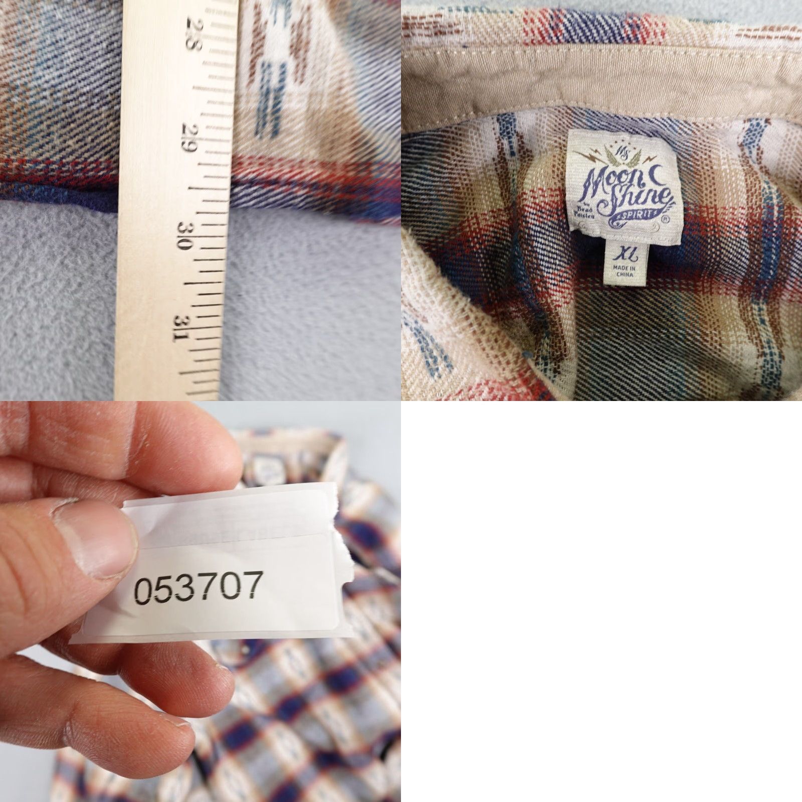 Vintage VINTAGE Moon Shrine Button Up Shirt Road Western Casual Plaid Blue XL Mens Button-Up Shirt Size US XL / EU 56 / 4 - 8 Thumbnail