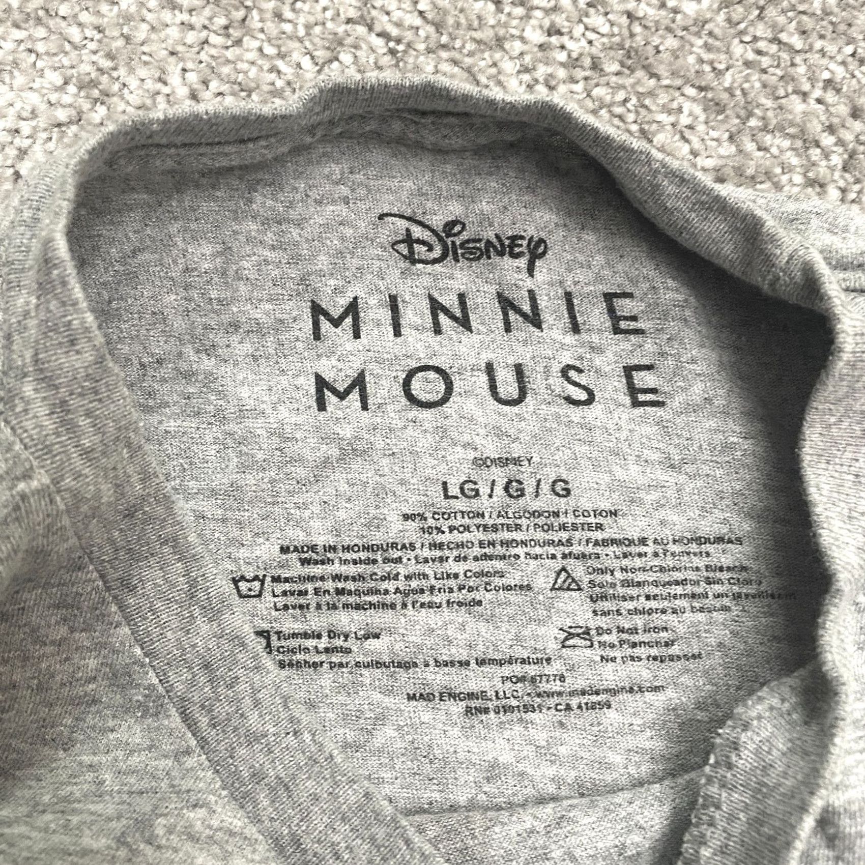 Disney Disney Minnie Mouse Graphic T-Shirt Women Large Gray Crew Neck Casual Cotton Tee Size L / US 10 / IT 46 - 4 Thumbnail