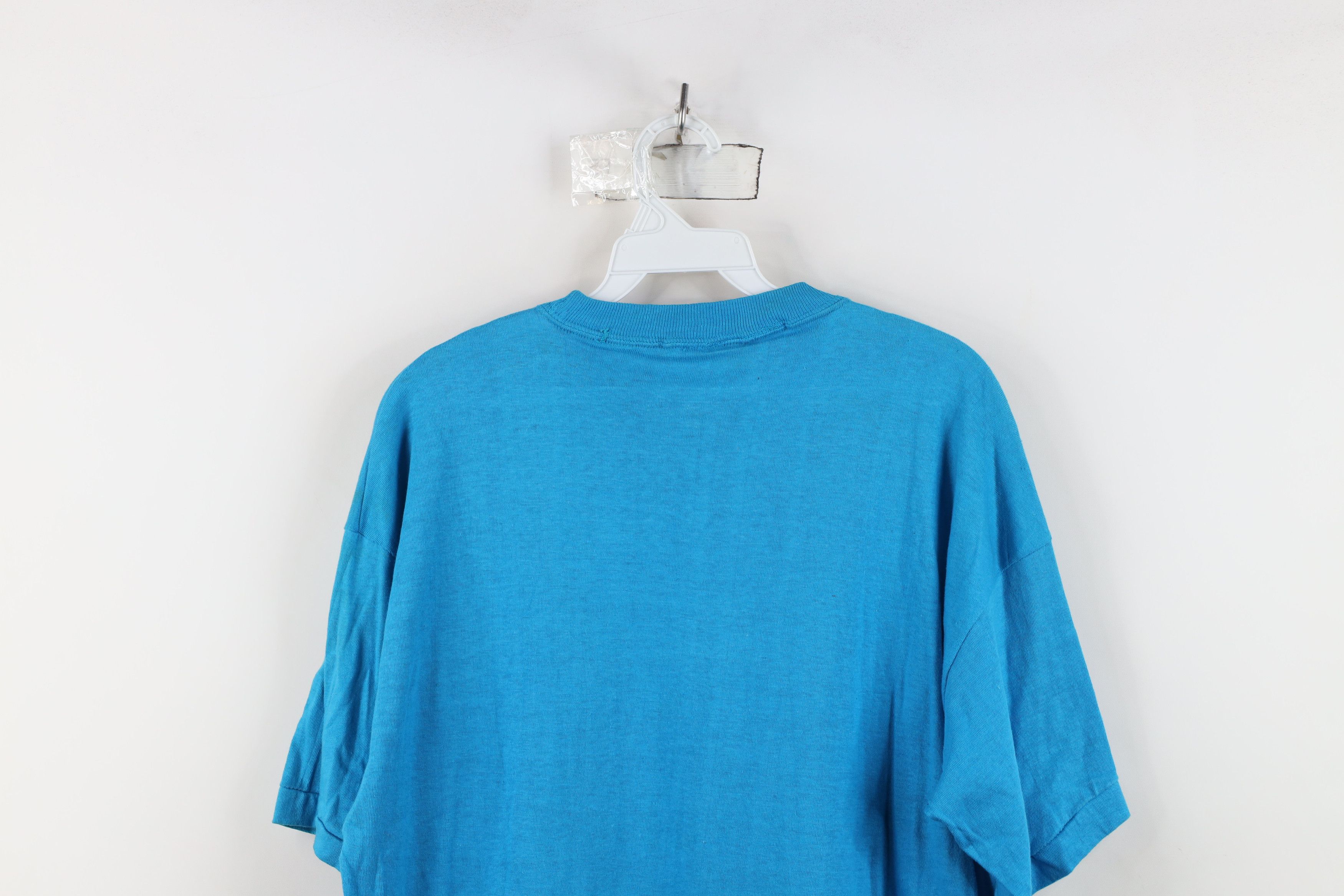 Vintage Vintage 90s Streetwear Distressed Blank Pocket T-Shirt Blue Size US M / EU 48-50 / 2 - 12 Thumbnail
