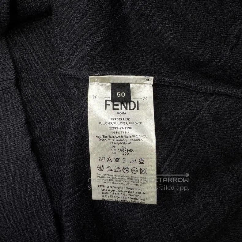 Fendi Fendi Double F Print Black Knit Sweater. Size US L / EU 52-54 / 3 - 4 Thumbnail