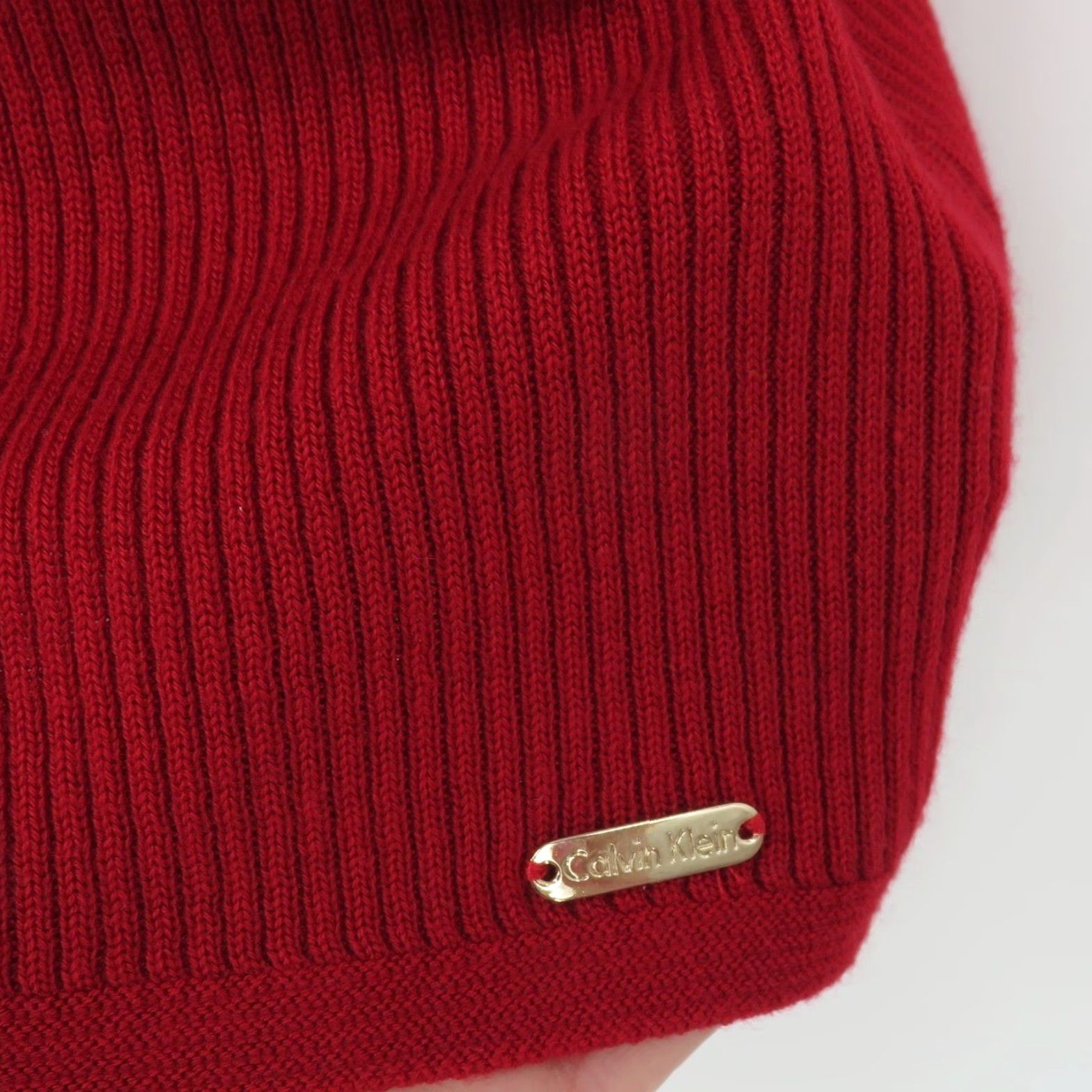 Calvin Klein Calvin Klein Women Large Red Sleeveless Ribbed Pullover Sweater Round Neck - Knit, Casual, Regular Fit, L Size L / US 10 / IT 46 - 3 Thumbnail
