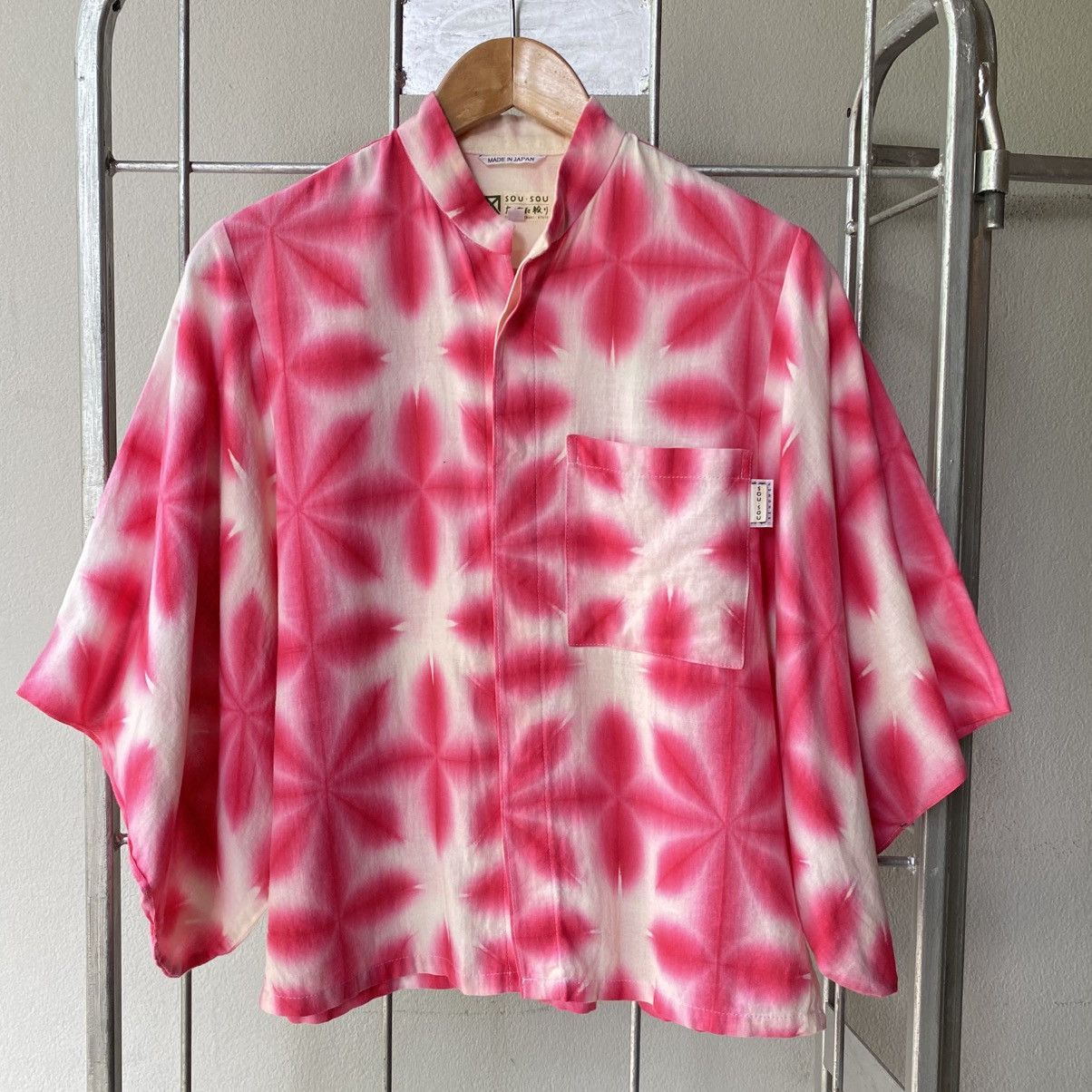 SOU SOU SOU SOU Pink Shibori Kimono Sleeve Blouse Size S / US 4 / IT 40 - 2 Thumbnail