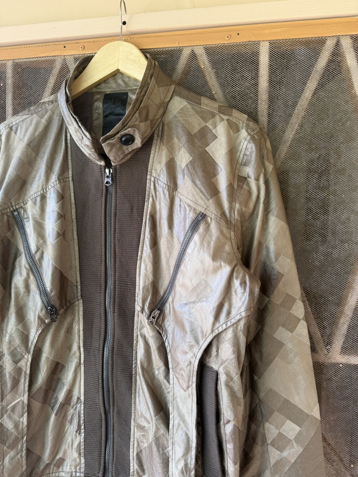 Isamu Katayama Backlash Alien Biker Jacket Geometric Pattern Zipper Size US L / EU 52-54 / 3 - 4 Thumbnail