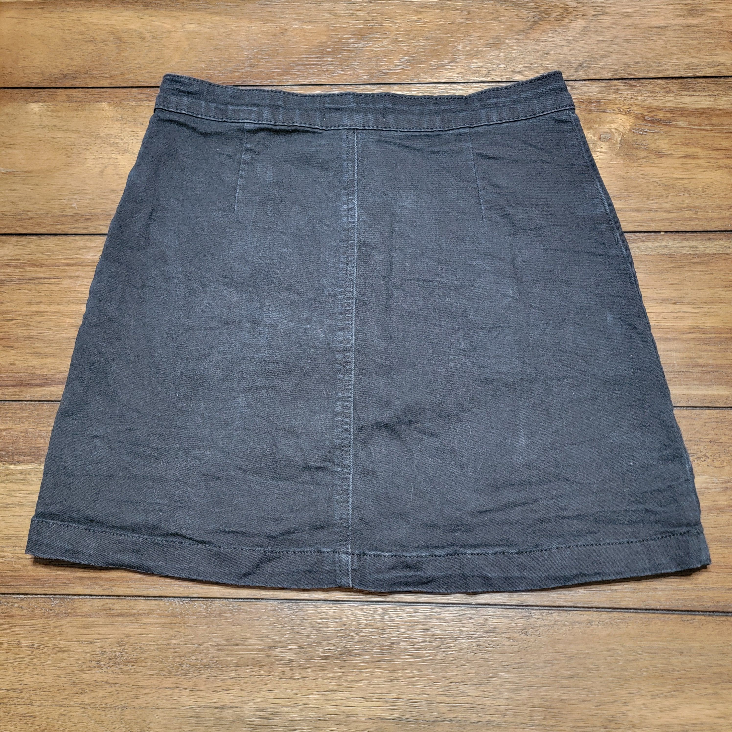 Other Wild Honey Full Button Black Denim Mini Skirt - Size Medium Size 27" / US 4 / IT 40 - 2 Thumbnail
