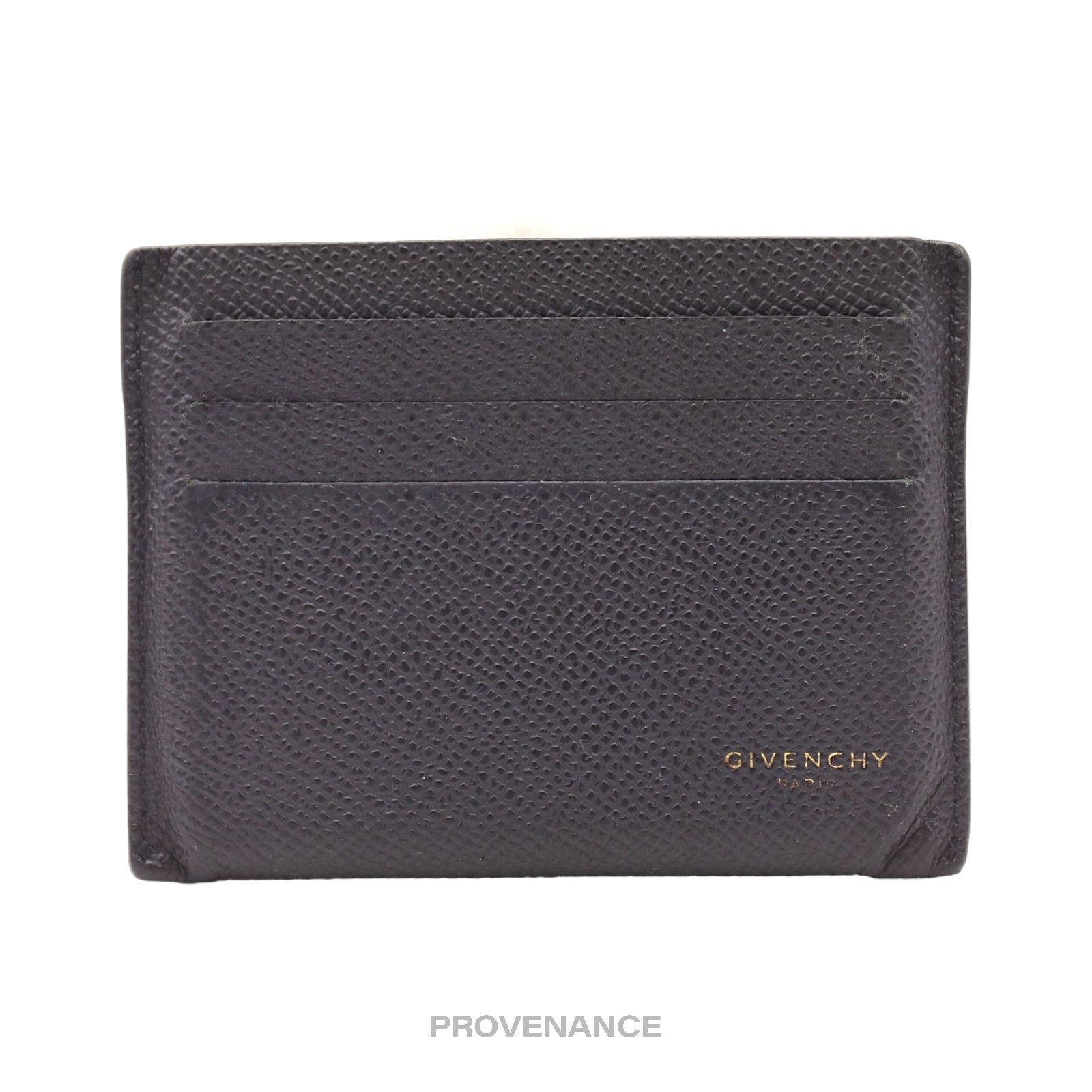 Givenchy 🔴 Givenchy Logo 6CC Card Holder Wallet - Black Leather Size ONE SIZE - 1 Thumbnail