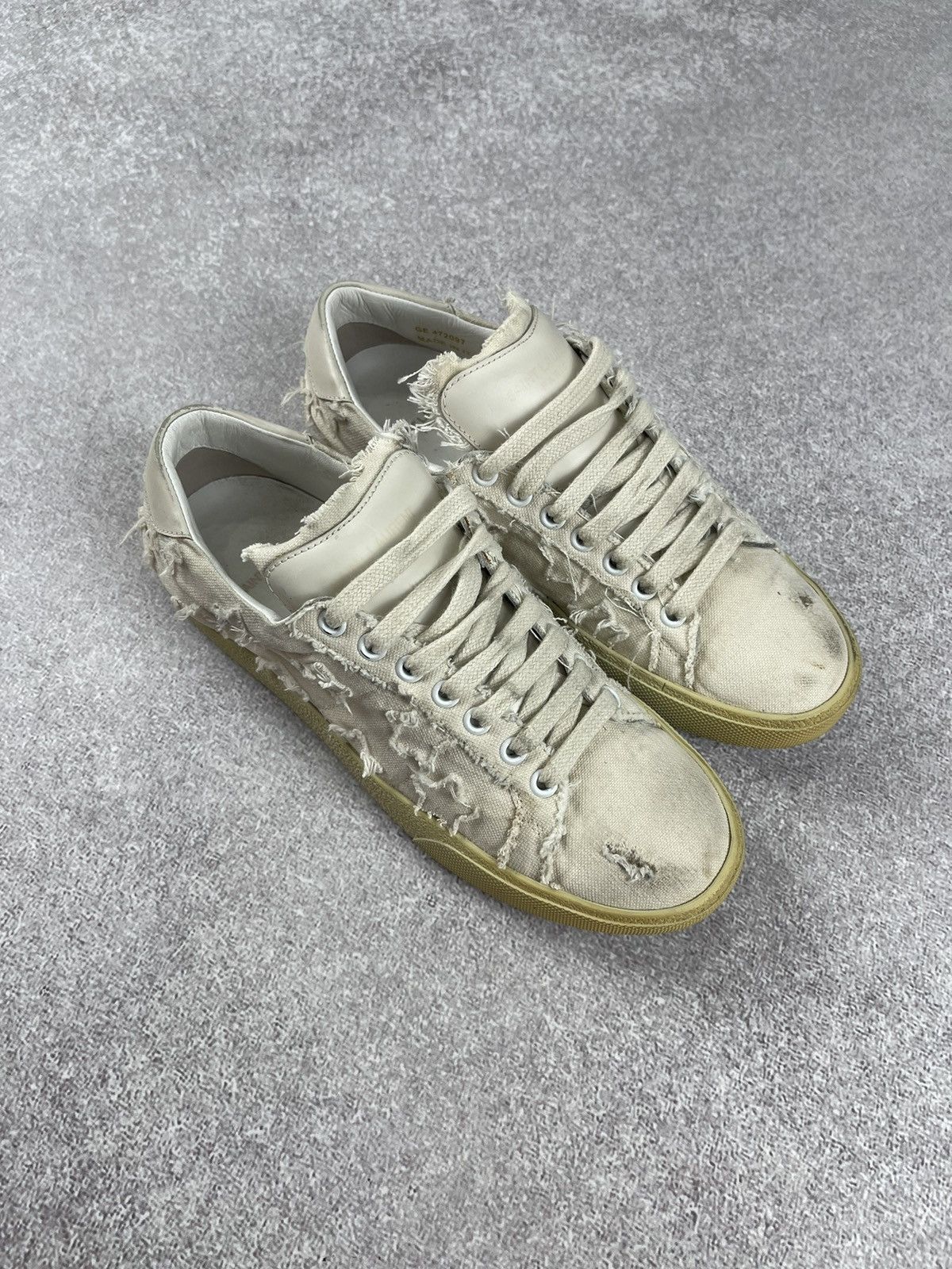 Saint Laurent Paris × Yves Saint Laurent Saint Laurent Paris Distressed Denim Sneakers Size 38 Size US 8 / IT 38 - 6 Thumbnail