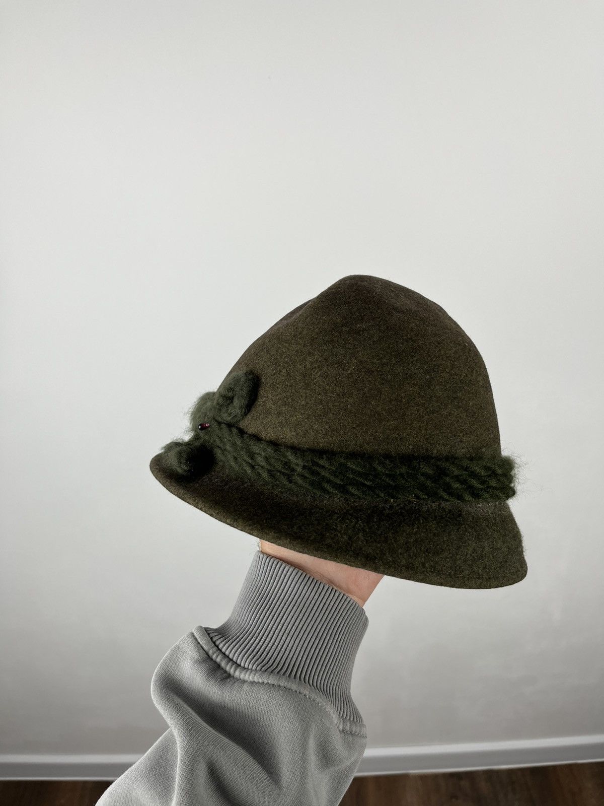 Vintage Vintage Austrian Wool Felt Alpine Hat Green Loden Style Size ONE SIZE - 4 Thumbnail