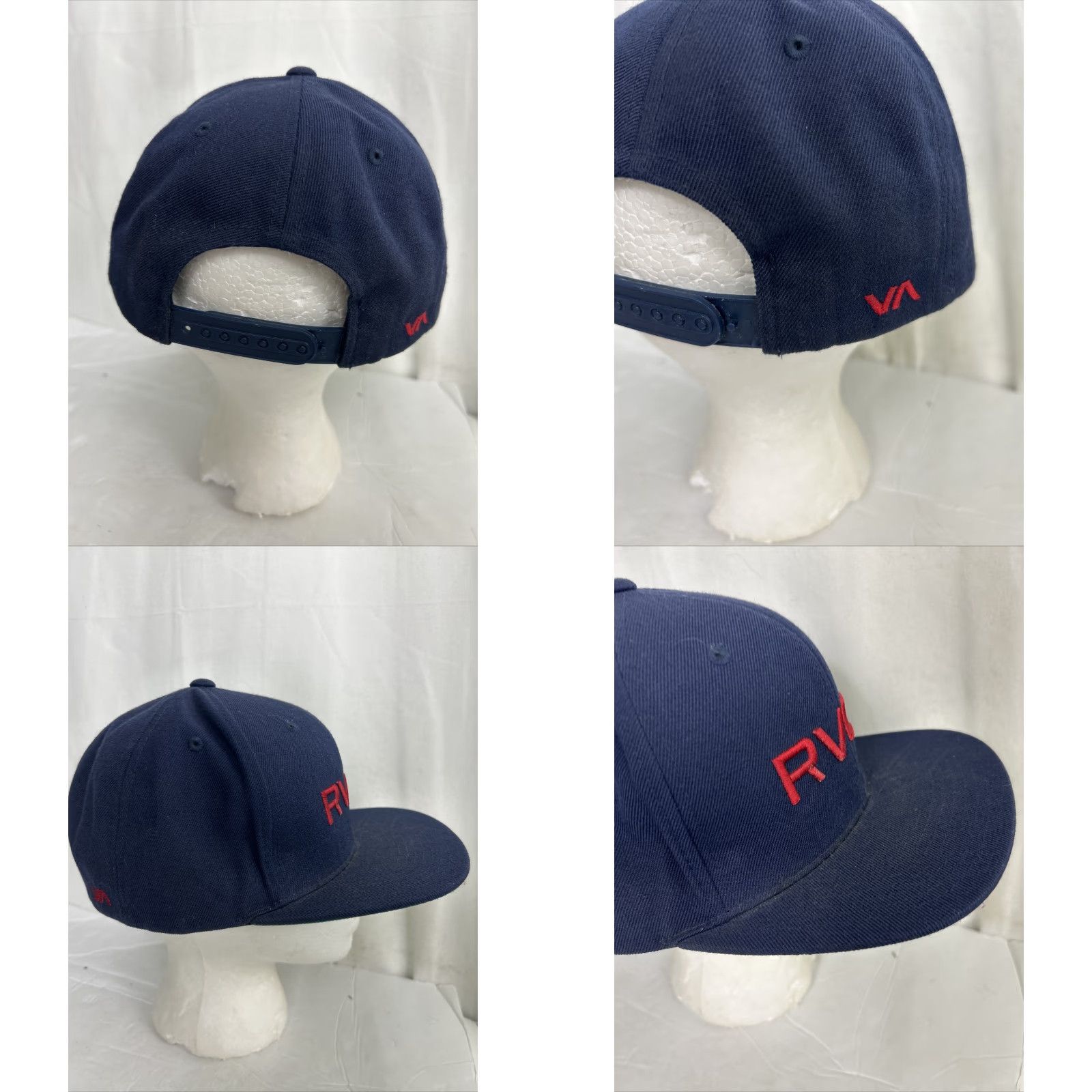 RVCA RVCA Hat SnapBack Navy Blue Red Adjustable One Size Men Men’s Navy Blue Red Snapback Hat Size ONE SIZE - 8 Thumbnail