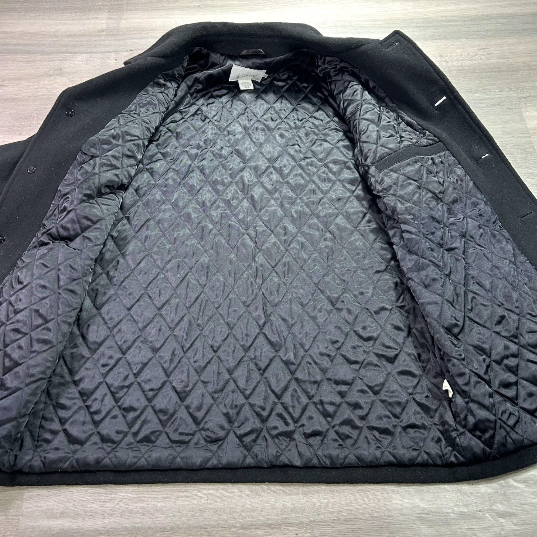 J.Crew J.Crew Coat Mens Large Black Wool Thinsulate Quilted Lined Button Front Size US L / EU 52-54 / 3 - 3 Thumbnail