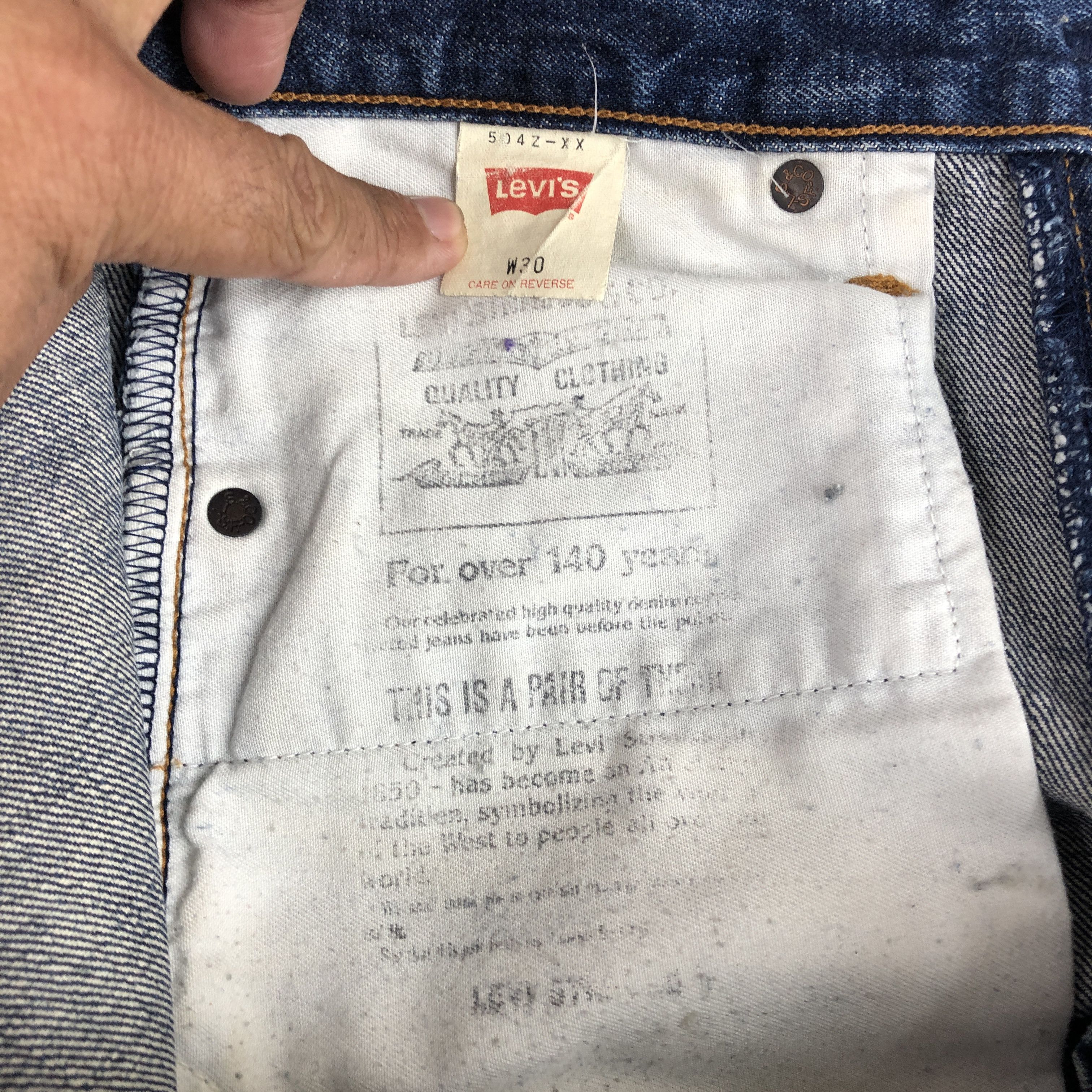 Levi's × Vintage Vintage Levis 504z Selvedge Jeans Faded Ripped Denim Size 28" / US 6 / IT 42 - 10 Thumbnail