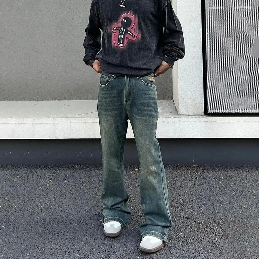 Designer × Japanese Brand × Jean Wide Leg Loose Flared Jeans Size US 33 - 2 Thumbnail