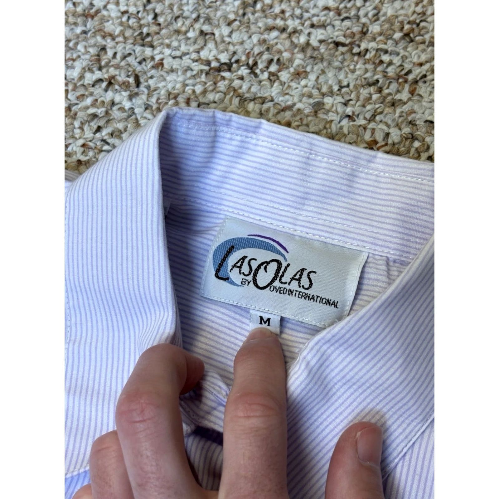 Vintage VINTAGE Las Olas Women's Button-Down Embroidered Long Sleeve Shirt M Blue/Purple Size M / US 6-8 / IT 42-44 - 5 Thumbnail