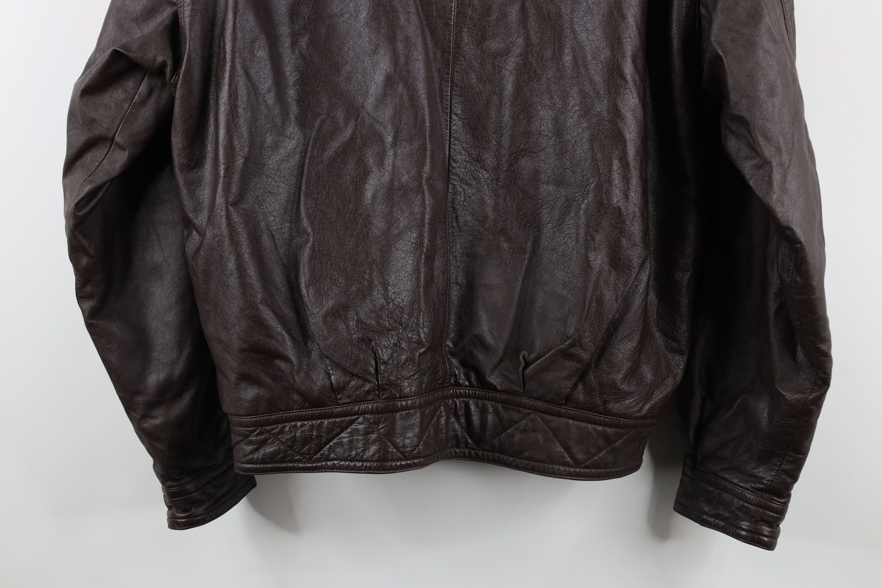 Vintage Vintage 90s Streetwear Quilted Leather Flight Bomber Jacket Size US M / EU 48-50 / 2 - 16 Thumbnail