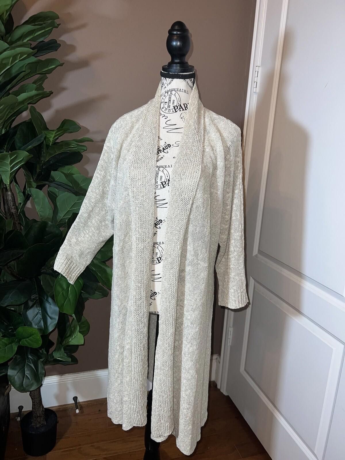 Eileen Fisher Eileen Fisher XL Natural Linen Cardigan Sweater Kimono Size XL / US 12-14 / IT 48-50 - 1 Thumbnail