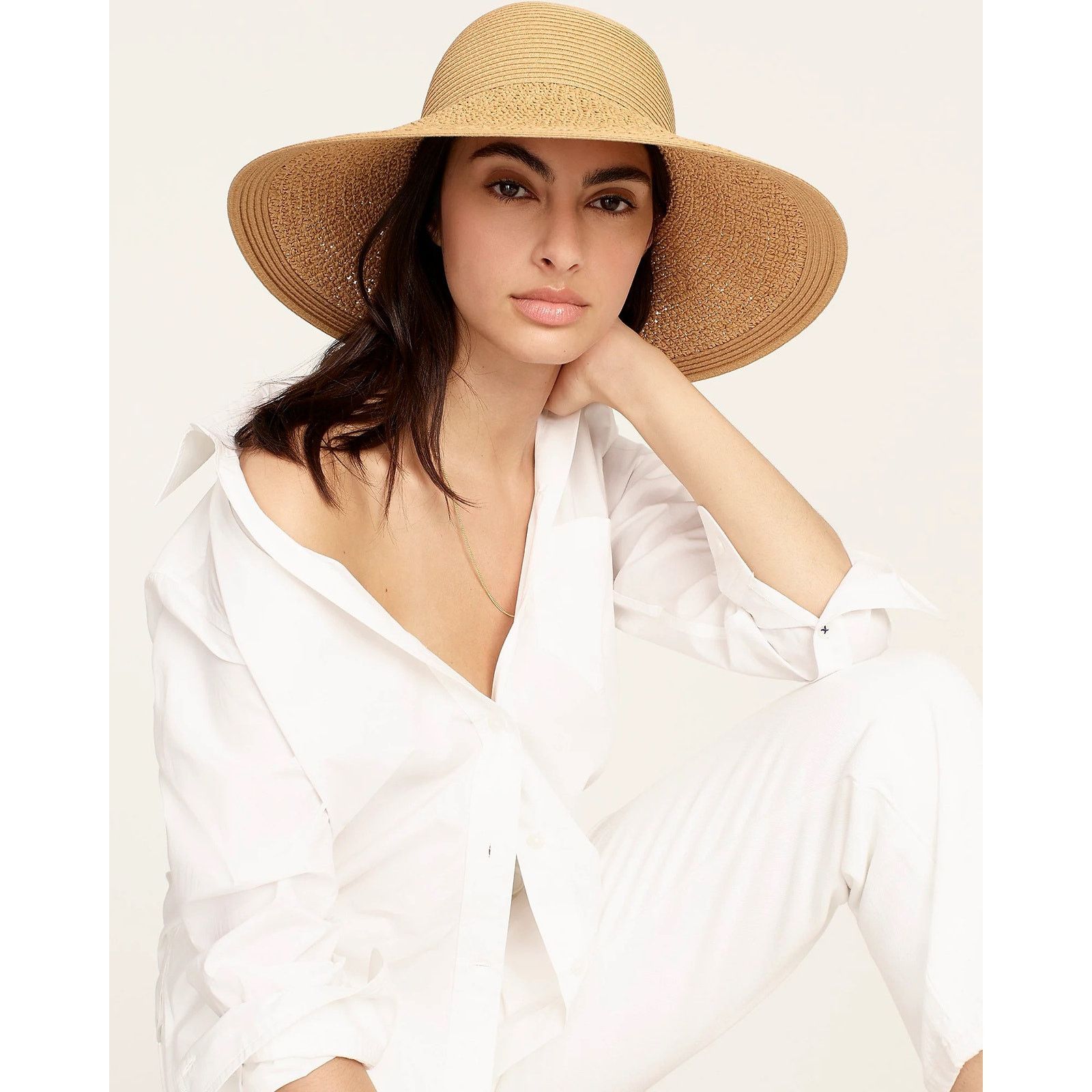 J.Crew NWT J.Crew Textured Summer Straw Hat In Dusty Dune Size ONE SIZE - 1 Thumbnail