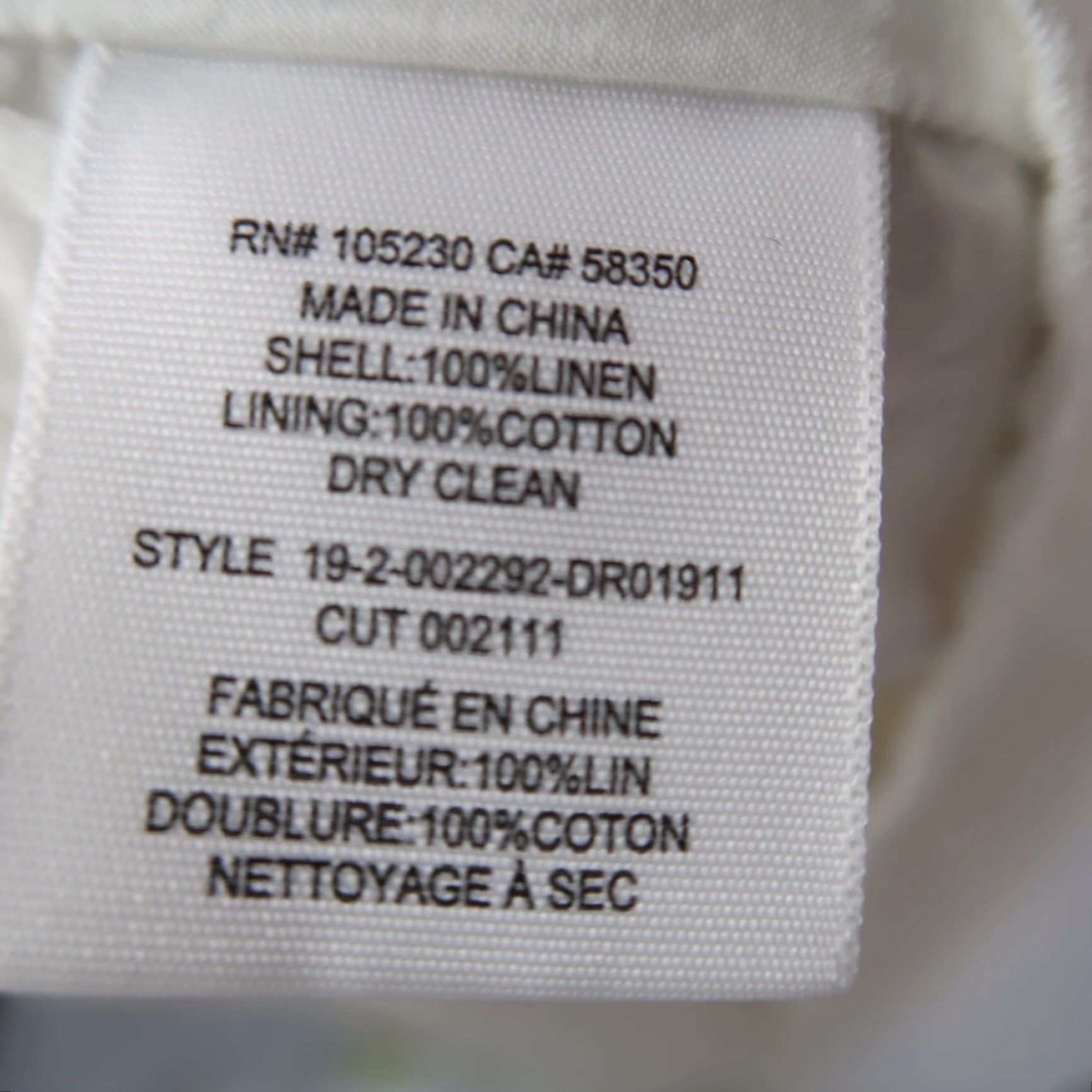 Joie VINTAGE Joie Carlen White Linen Short Sleeve Mini Dress XL Size 40" / US 18 - 6 Thumbnail