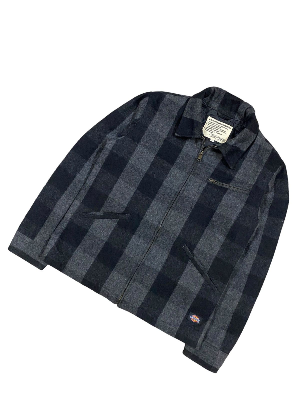 Dickies Vtg🔥Dickies Workwear Plaid Zipper Wool Jacket Size US L / EU 52-54 / 3 - 10 Thumbnail