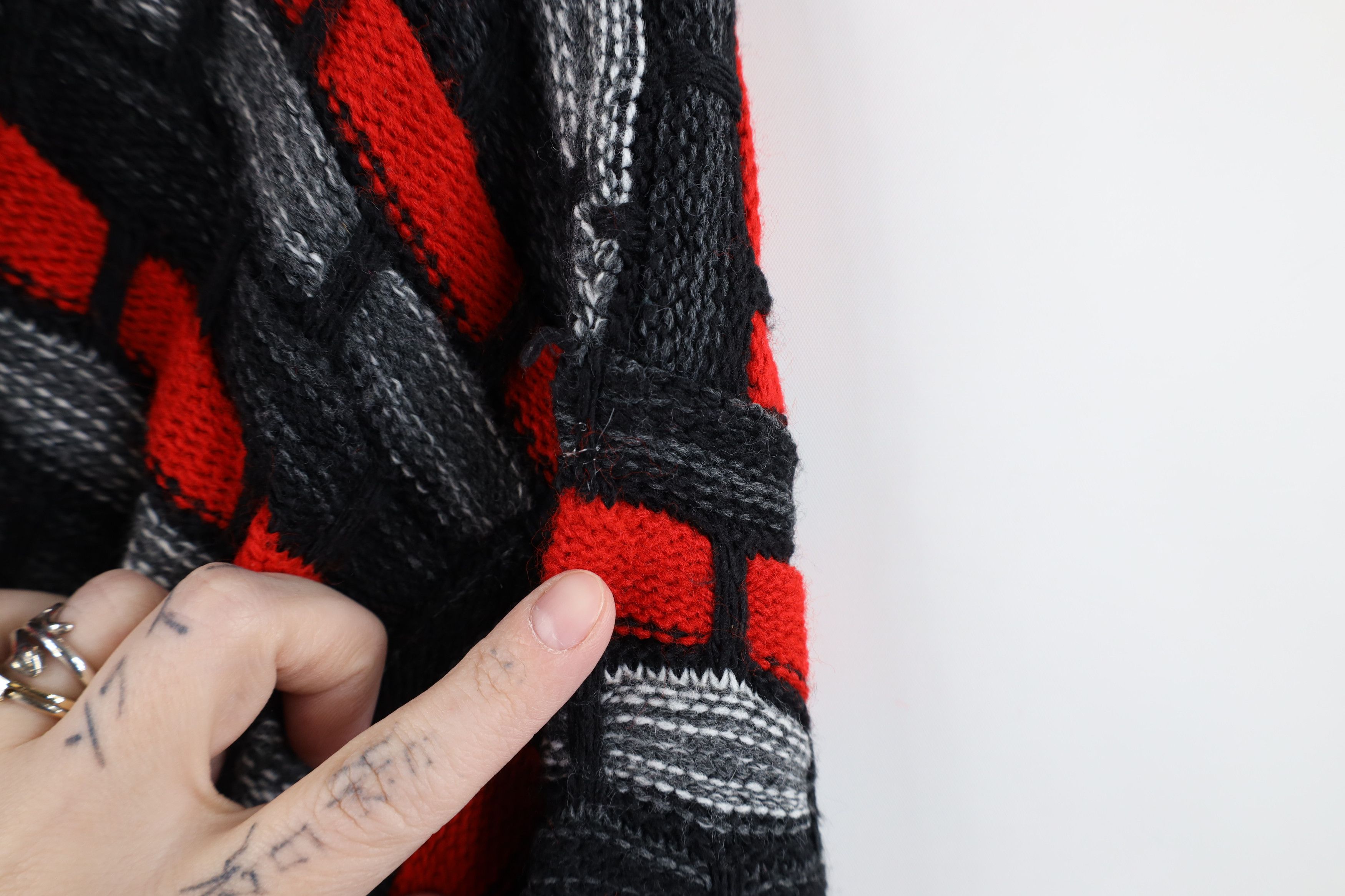 Vintage Vintage 90s Streetwear Brick Knit Crewneck Sweater USA Size US L / EU 52-54 / 3 - 4 Thumbnail