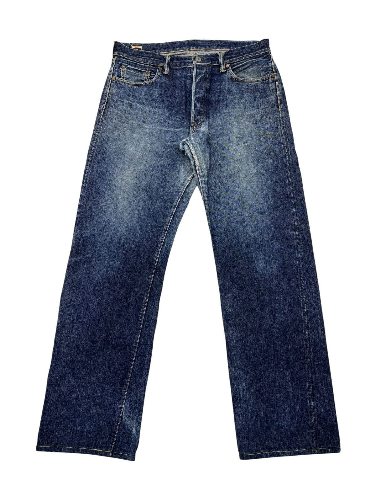 Momotaro Jeans Momotaro Selvedge Distressed Blue Denim Jeans Size US 34 / EU 50 - 6 Thumbnail