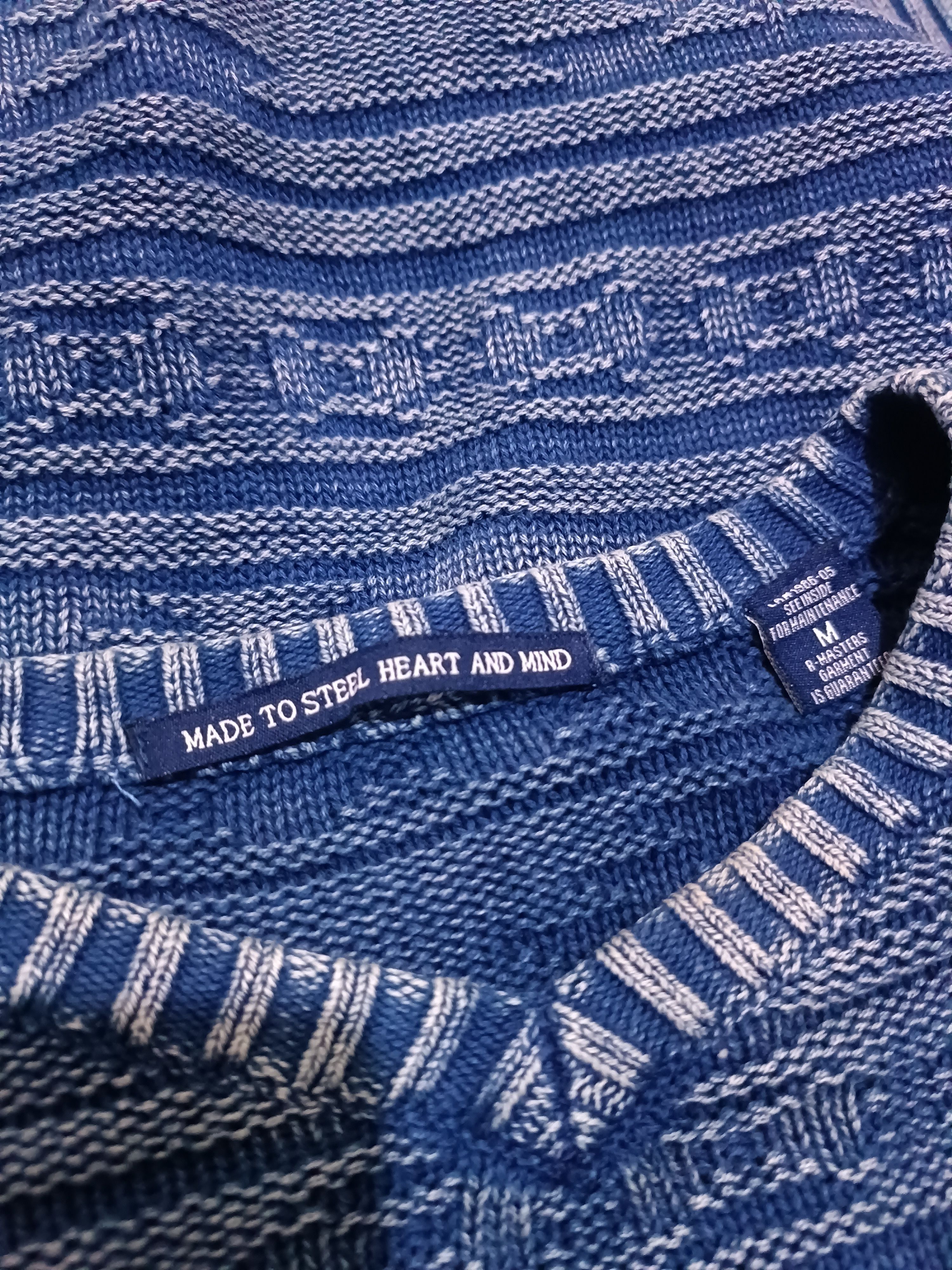 Japanese Brand Vintage Indigo Knit Denim Ortega Aztec Sweater Size US M / EU 48-50 / 2 - 6 Thumbnail
