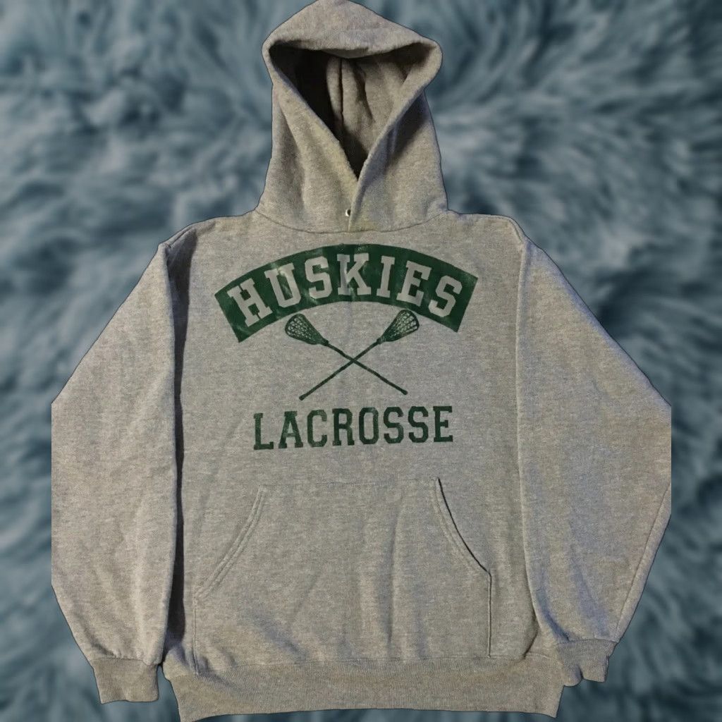Vintage Vtg 90s Huskies Lacrosse Faded Spellout Hoodie S Mens Gray USA Track & Field Sweatshirt Pullover Sports 80s/90s School Grunge Vintage Size US S / EU 44-46 / 1 - 1 Thumbnail