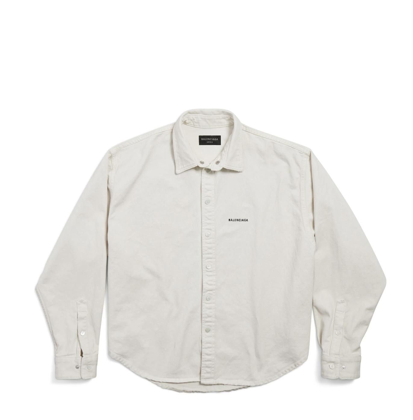 Balenciaga BALENCIAGA WOMEN'S LOGO SHIRT IN WHITE SIZE M Size ONE SIZE - 1 Thumbnail