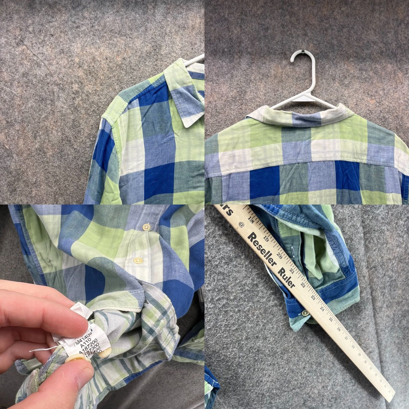 Lucky Brand VINTAGE Lucky Brand Shirt Men Large Green Blue Button Down Preppy Checkered Plaid Size US L / EU 52-54 / 3 - 8 Thumbnail