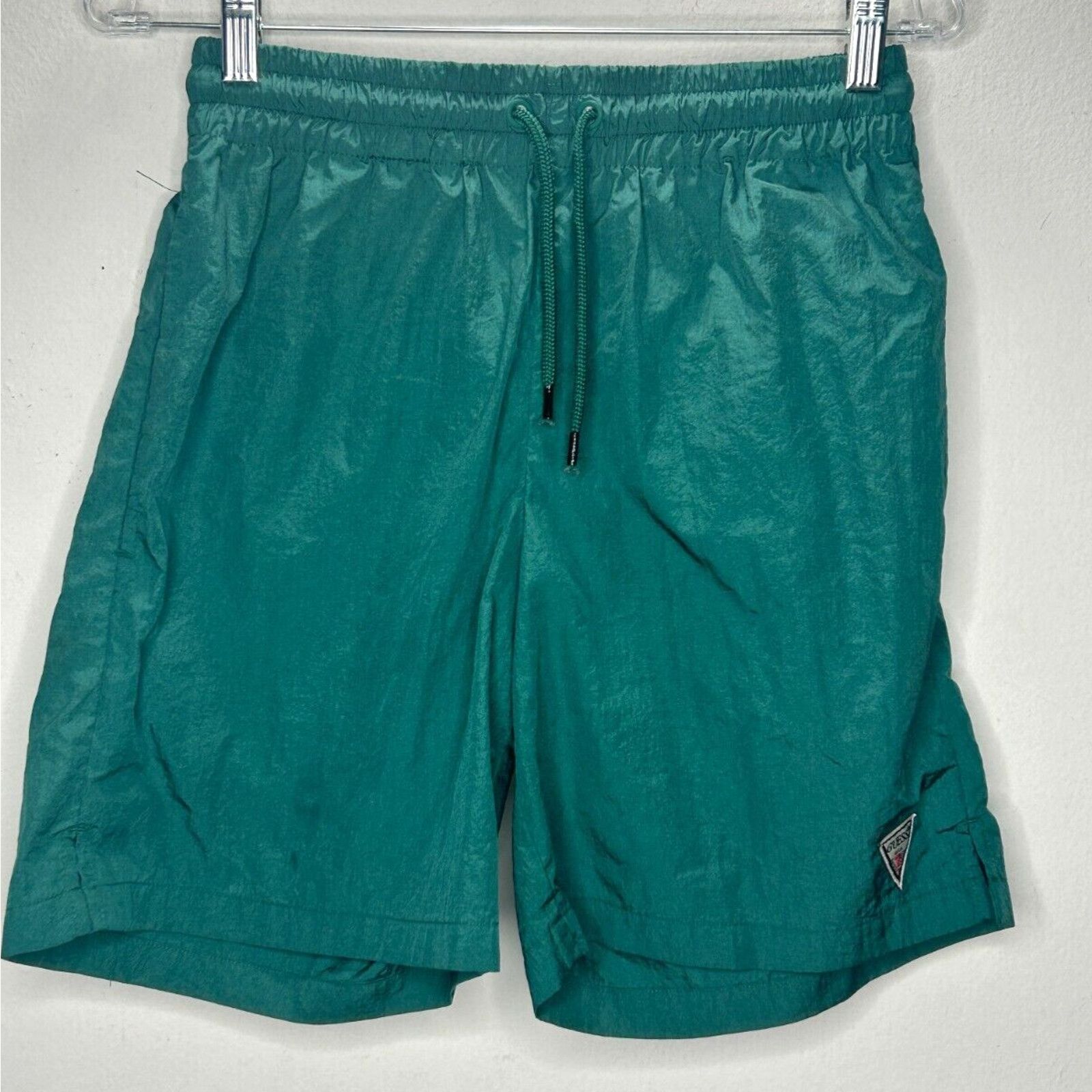 Guess Guess Green Stretch Waist Drawstring Nylon Jogging Shorts S Size 26" / US 2 / IT 38 - 1 Thumbnail