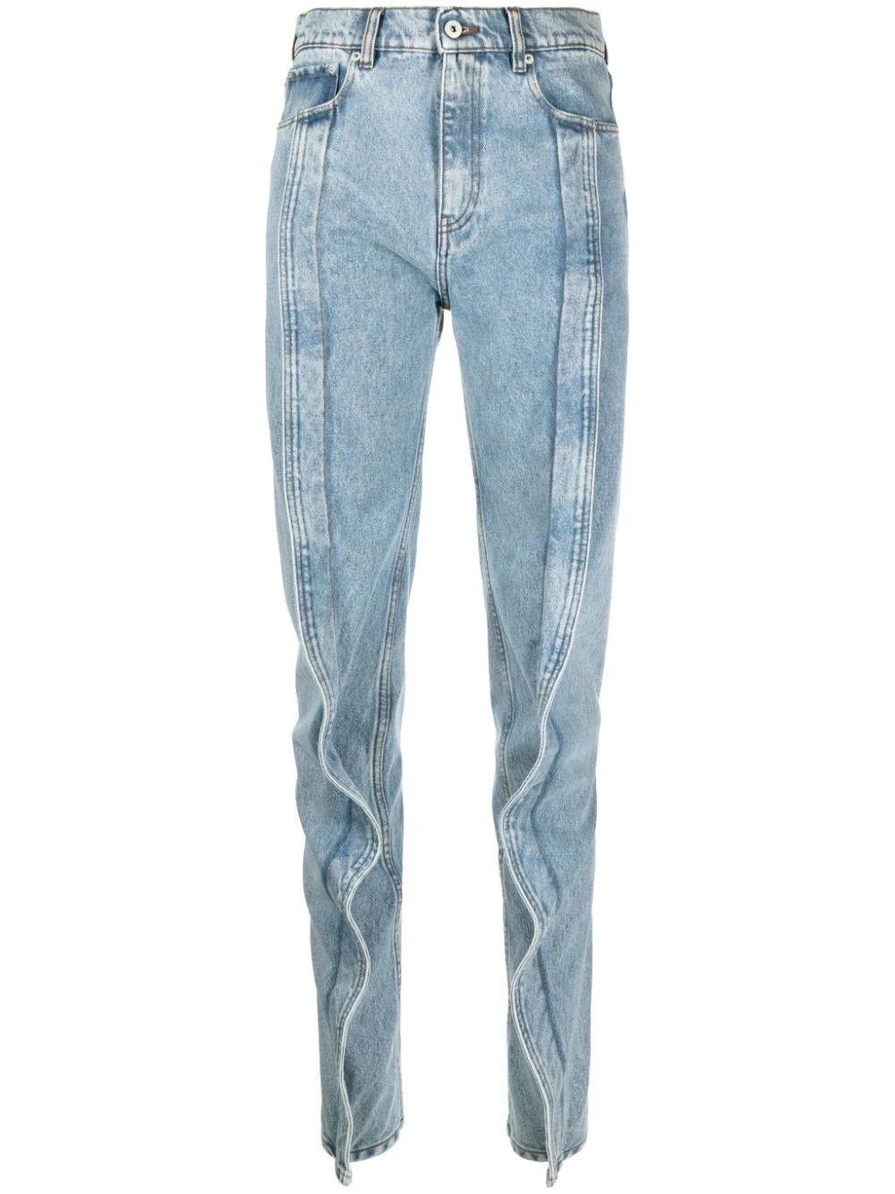 Y/Project o1mle0524 Slim Banana Jeans in Blue Size 29" - 1 Thumbnail