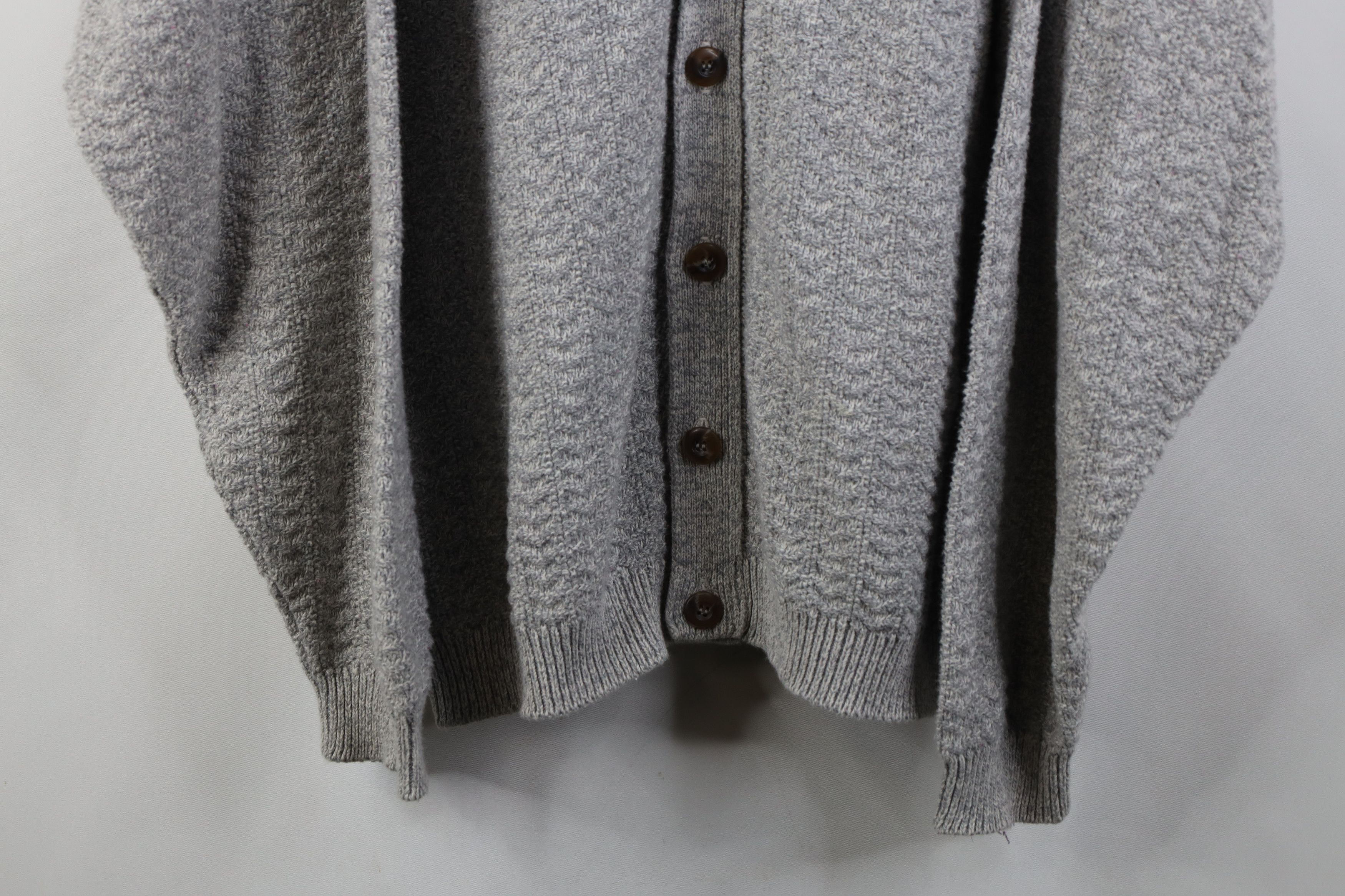 Vintage Vintage 90s Streetwear Cotton Knit Cardigan Sweater Gray USA Size US L / EU 52-54 / 3 - 3 Thumbnail