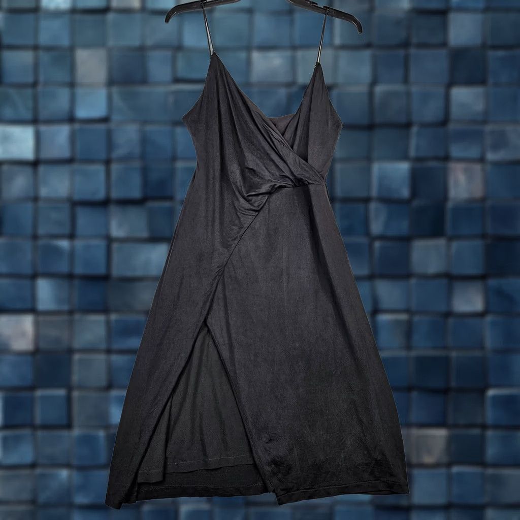 Vintage STYLESTALKER Women's Wrapped V-neck Black Dress S Dress, Black, V-Neck, Wrap, Sleeveless, Knee Length, Regular, Womens Size S / US 4 / IT 40 - 1 Thumbnail