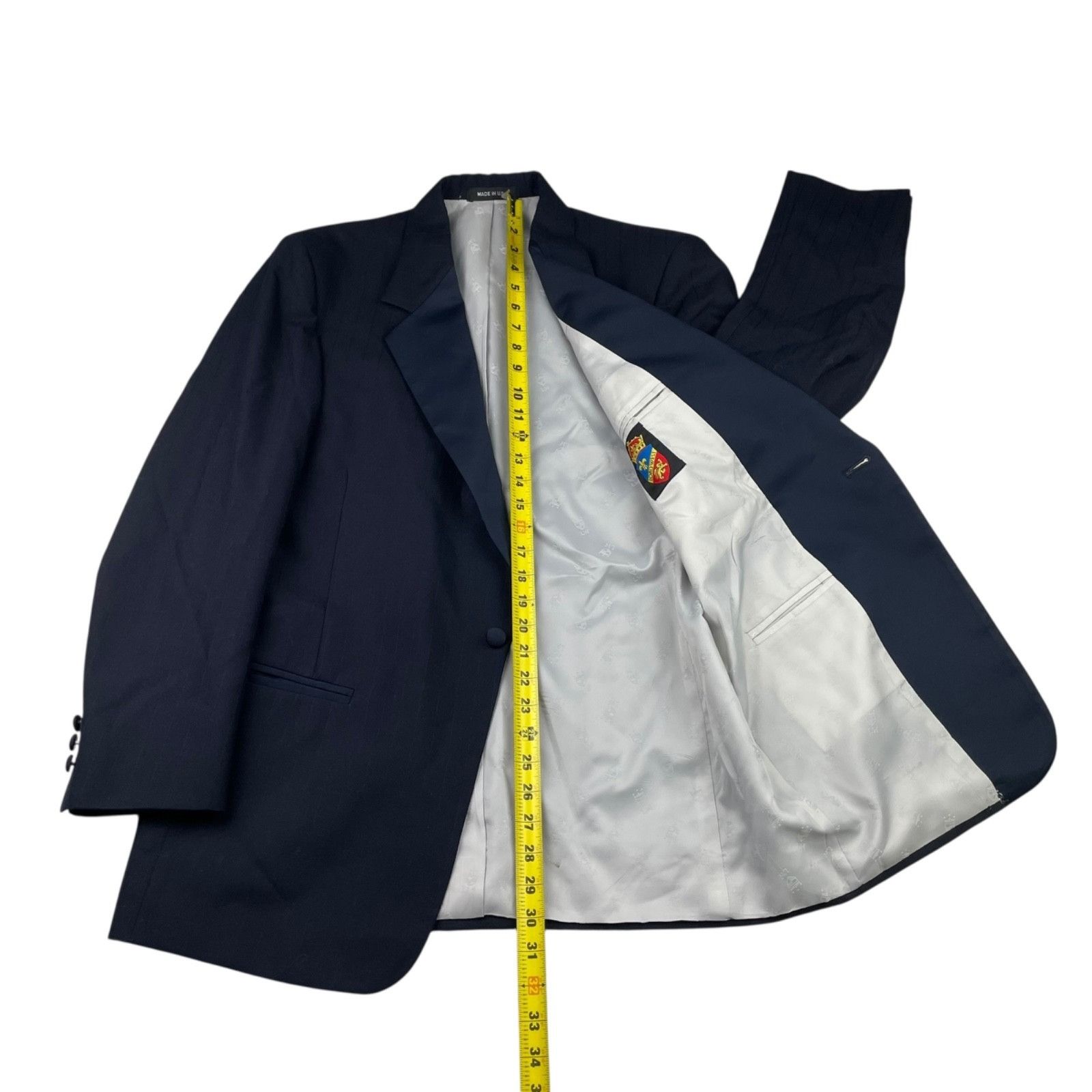 Other VTG Lord West Men's Satin Lapel 1-Button Tuxedo Suit Navy • Size 42R - 12 Thumbnail