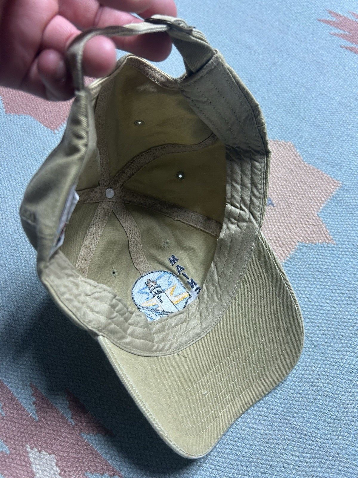 Vintage Vtg strap hat bar harbor Maine lighthouse embroidered tan Size ONE SIZE - 7 Thumbnail