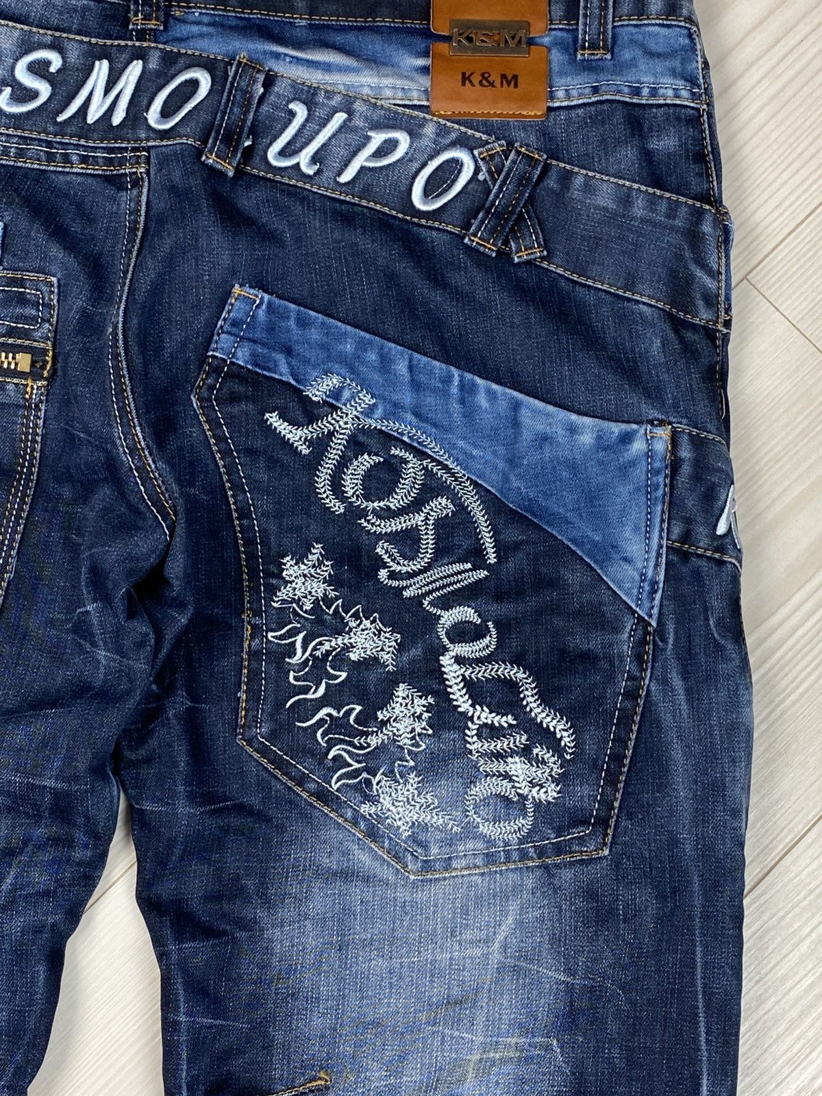 Japanese Brand Avantgarde Kosmo Lupo Denim Jeans Multipockets Rare Big Logo Size US 36 / EU 52 - 21 Thumbnail