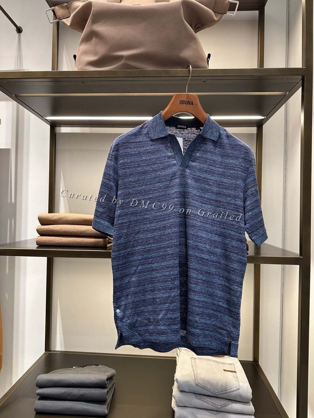 Ermenegildo Zegna Zegna Men's Linen Short-Sleeve Polo Size US L / EU 52-54 / 3 - 1 Thumbnail