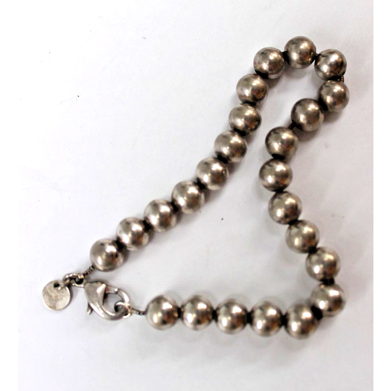Other Vintage 8" Silver Ball Bracelet Chain Lobster Marked TVO 925 Size ONE SIZE - 3 Thumbnail