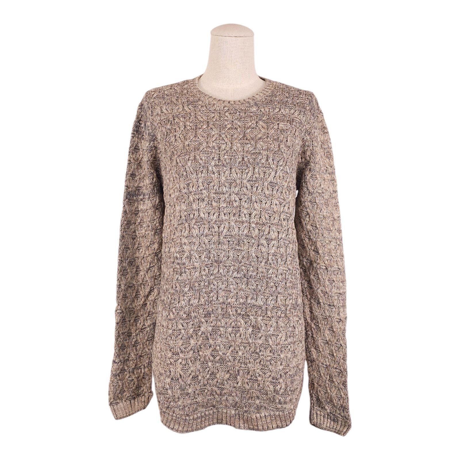 Other Jeanne Pierre Knit Cotton Sweater Beige Gray Sz Large Size L / US 10 / IT 46 - 1 Thumbnail