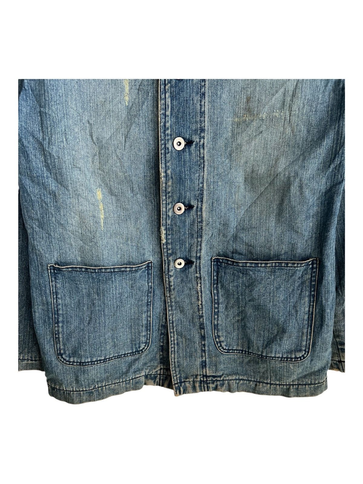 Freewheelers Vintage USN WWII Inspire Shawl Collar Distress Denim Jacket Size US M / EU 48-50 / 2 - 5 Thumbnail
