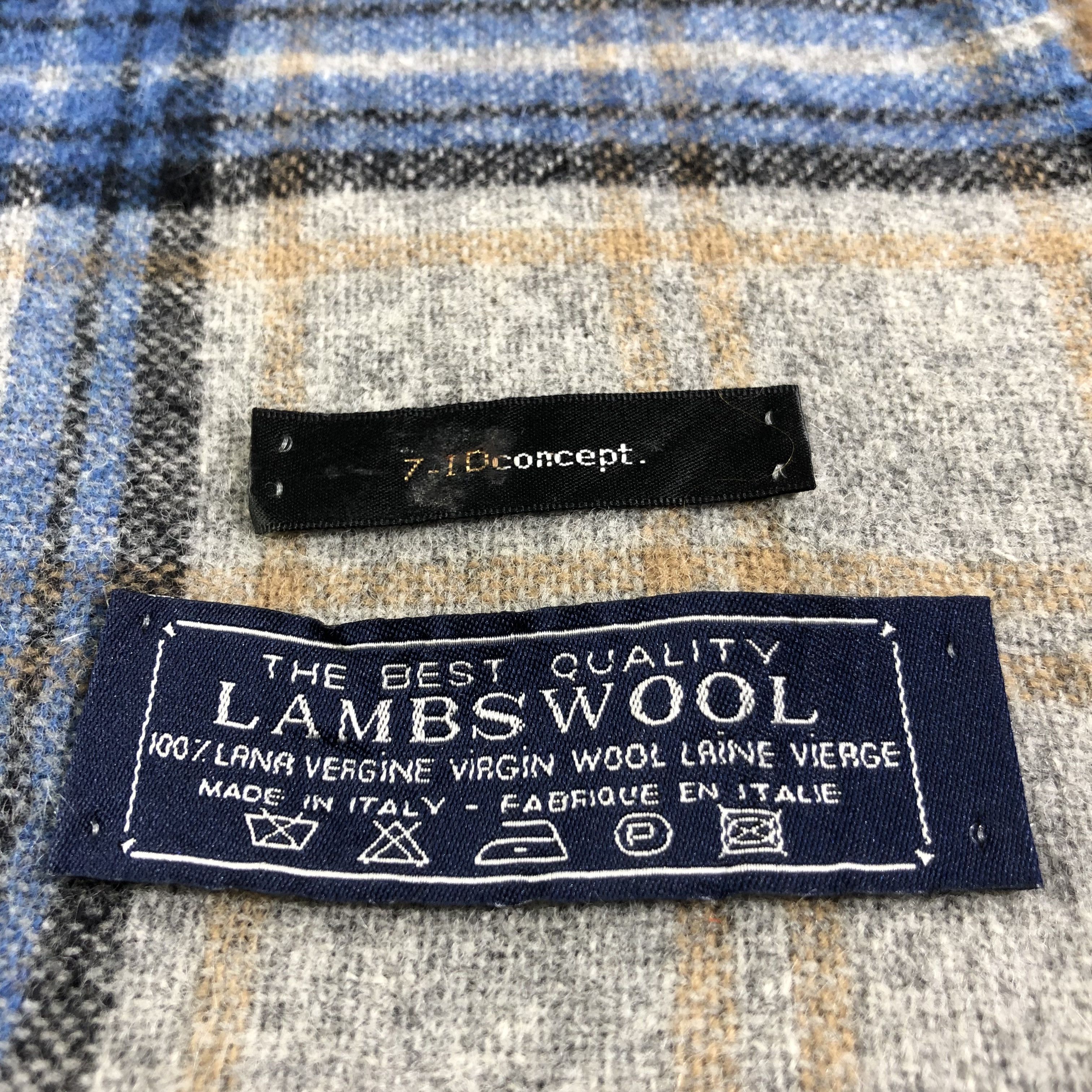 Vintage 7-1 D Concept Tartan Wool Scarf Muffler V1228 Size ONE SIZE - 4 Thumbnail