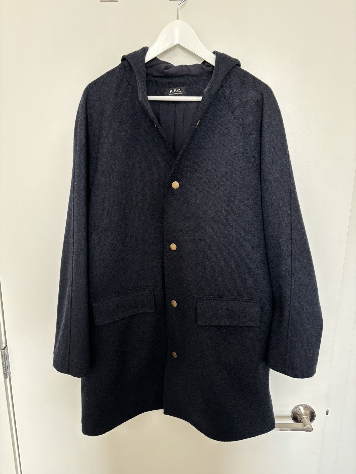 A.P.C. A.P.C. Hooded Coat Navy Size US M / EU 48-50 / 2 - 2 Thumbnail