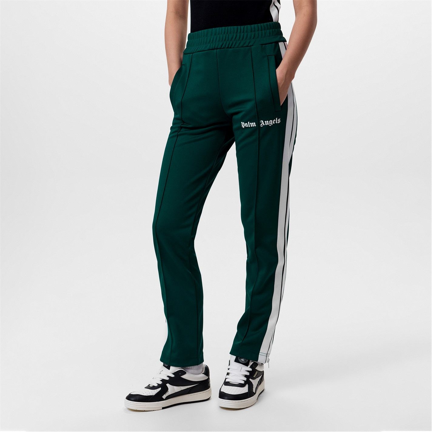 Palm Angels o1g2r1mq0325 Classic Track Pant in Green & White Size 27" / US 4 / IT 40 - 2 Thumbnail