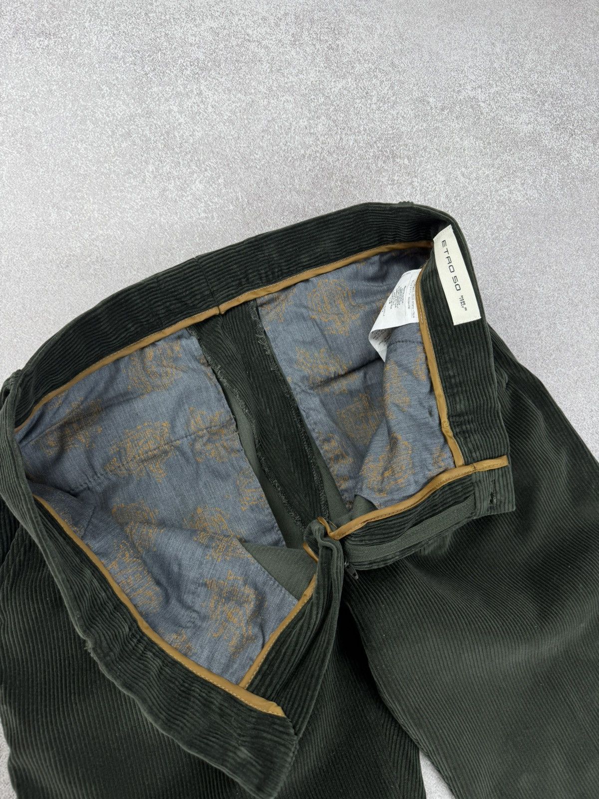 Etro Etro Men’s Corduroy Pants Dark Green Velvet Trousers Size 50 Size US 33 - 6 Thumbnail